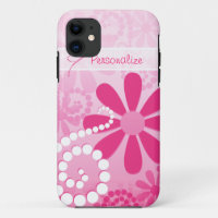Pretty Flowers Cute Pink Retro Daisies With Name