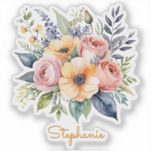 Pretty Flowers Floral Design Custom Name