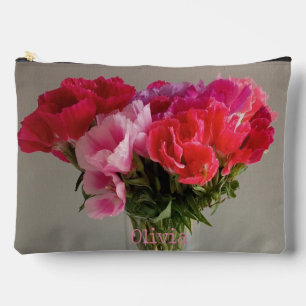 Pretty Flowers For February Photograph+Custom Name Accessory Pouch