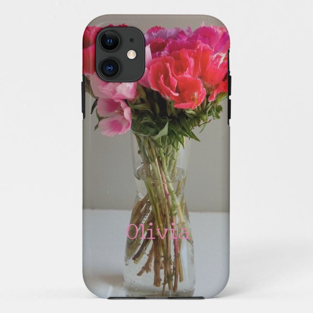 Pretty Flowers For February Photograph+Custom Name Case-Mate iPhone Case (Back)