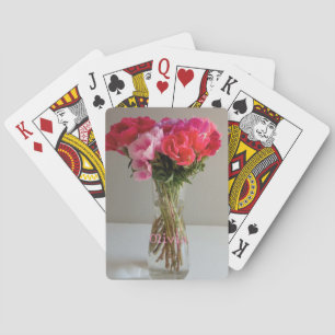 Pretty Flowers For February Photograph+Custom Name Playing Cards