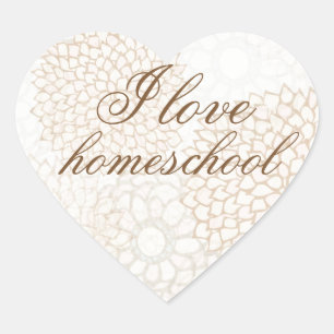 Pretty flowers heart sticker