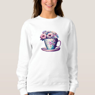 Pretty Flowers in Teacup China Sweatshirt