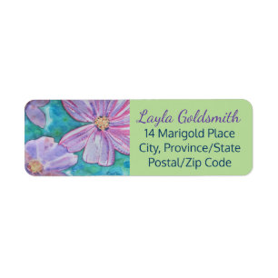 Pretty Flowers Modern Address Labels