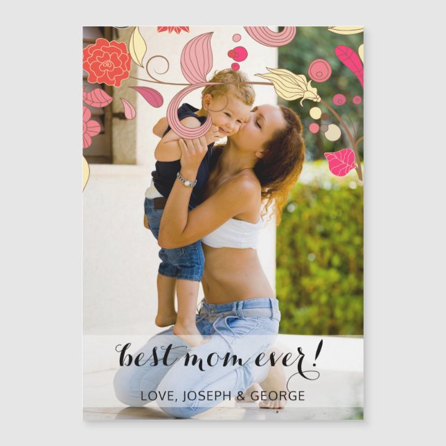Pretty flowers Mothers Day Photo Card (Front)