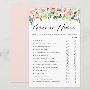 Pretty Flowers Never Have I Ever Shower Game