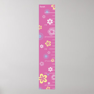 Pretty Flowers on Pink Growth Chart