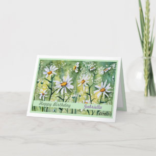 Pretty Flowers Personalised Happy Birthday Card