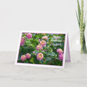 Pretty Flowers Personalized Happy Birthday Card