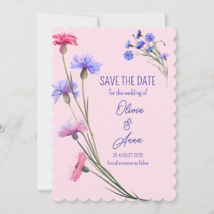 Pretty Flowers Pink And Purple Save The Date