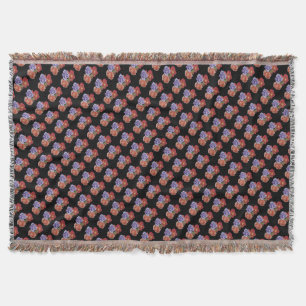 pretty flowers red roses and rose buds floral throw blanket