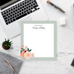 Pretty Flowers, Sage From the Desk of Personalised Notepad<br><div class="desc">This pretty notepad features modern multi colour flowers and your personalisation.  Use the template form to add your text.</div>