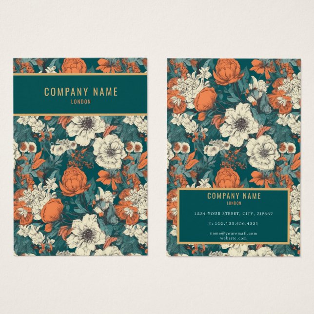 Pretty flowers stud earring display card (Front & Back)