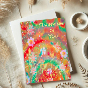 Pretty Flowers Thinking of You Card