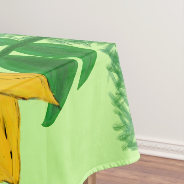 Pretty Flowers Yellow Blue Purple Table Cloth (In Situ)