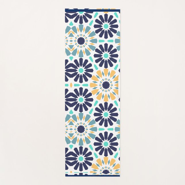 Pretty Flowers Yoga Mat (A digital art piece features a vertical rectangle filled with a geometric pattern.)