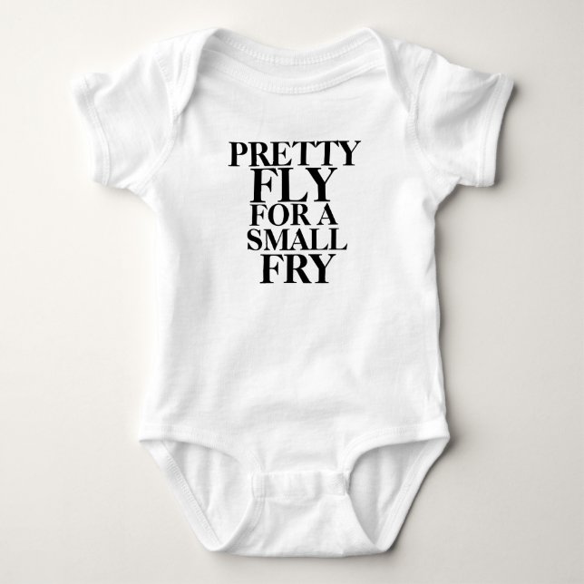 PRETTY FLY FOR A SMALL FRY baby bodysuit (Front)