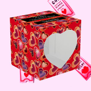 Pretty Foil Textured Stack Double Heart Lollipops  Favour Box
