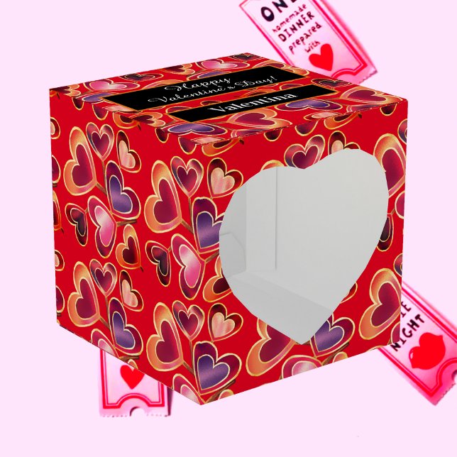 Pretty Foil Textured Stack Double Heart Lollipops  Favour Box (Creator Uploaded)