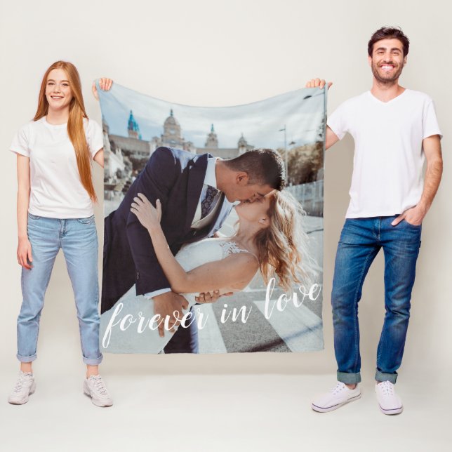 Pretty Forever In Love Valentine's Day Photo Fleece Blanket (In Situ)