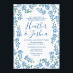 Pretty Forget Me Nots Floral Wedding Invitation<br><div class="desc">Pretty floral wedding invitation with your invitation text inside a frame of forget me nots. The text features three different fonts,  with your names in a large calligraphy script. Perfect summer wedding invitation in a beautiful flower design.</div>