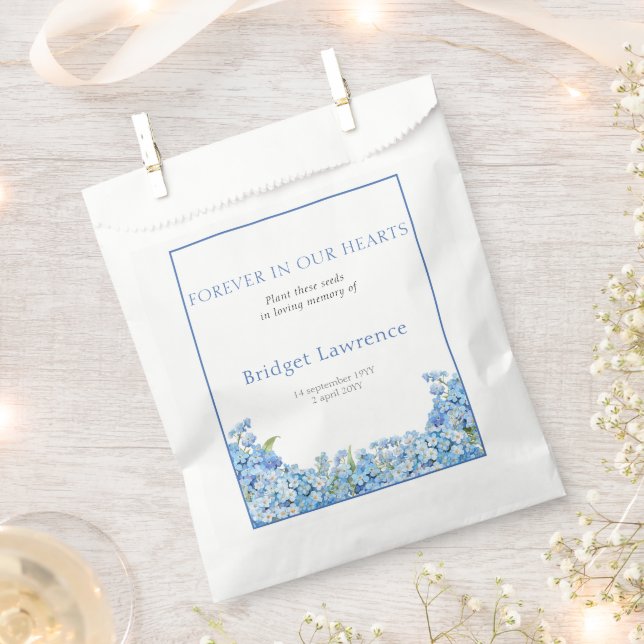 Pretty forget-me-nots funeral seed packet favour bags (Clipped)