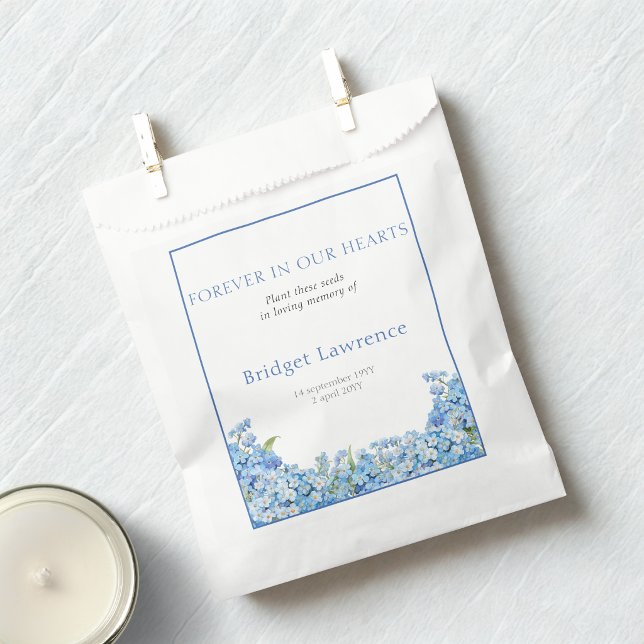 Pretty Forget-me-nots Funeral Seed Packet Favour Bags (Creator Uploaded)
