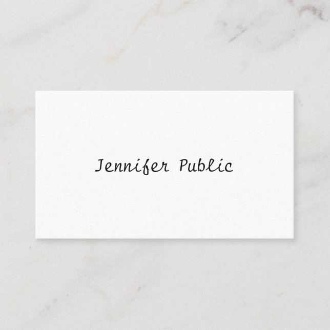 Pretty Freehand Script Minimalist Modern Trendy Business Card (Front)
