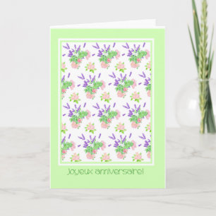 Pretty French Language Greeting Birthday Card