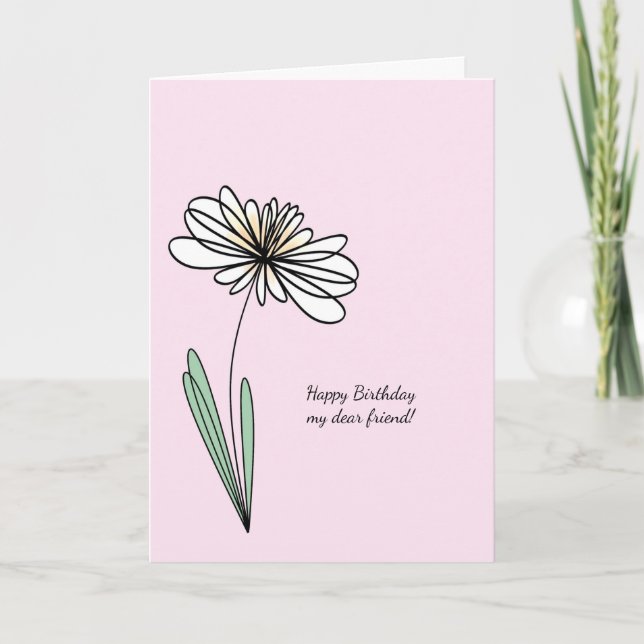 Pretty Friend Birthday Card (Front)