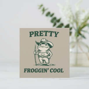 Pretty Froggin Cool Frog Toad Meme Lovers Vintage  Invitation