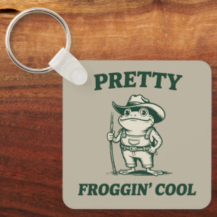Pretty Froggin Cool Frog Toad Meme Lovers Vintage  Key Ring
