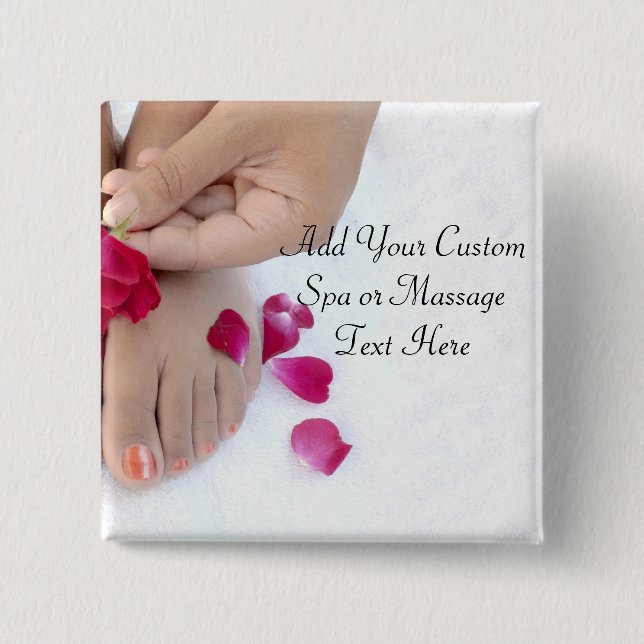 Pretty Fuchsia Pink Rose Pedicure Salon 15 Cm Square Badge (Front)