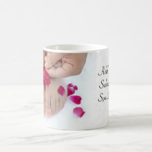 Pretty Fuchsia Pink Rose Pedicure Salon Coffee Mug
