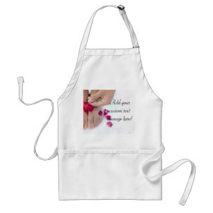 Pretty Fuchsia Pink Rose Pedicure Salon Standard Apron