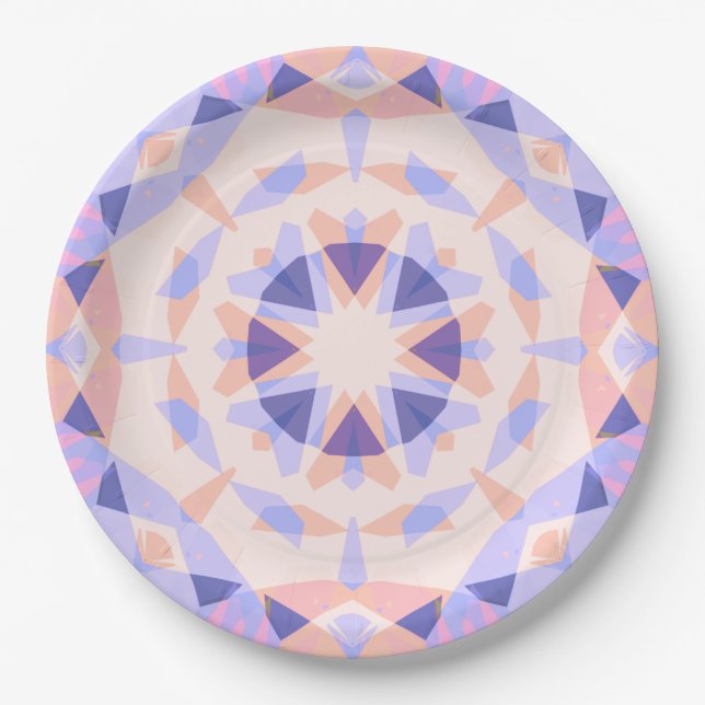 Pretty Fun Girl’s Pink Purple Birthday Magic Star Paper Plate (Front)