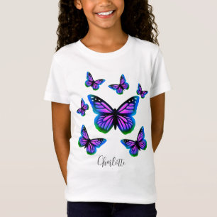 Pretty fun purple pink blue butterflies  T-Shirt