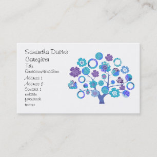 pretty funky blossoms tree of life Japanese style Business Card