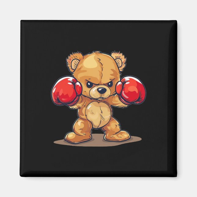 Pretty Funny Bear Costume For Boxing Lovers  Magnet (Front)