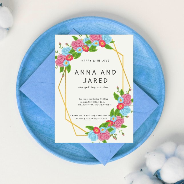 Pretty Garden Flower Wedding Invitation (Creator Uploaded)