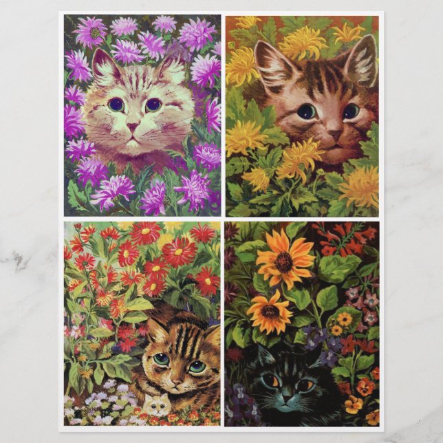 Pretty Garden Kitties by Louis Wain (Front)