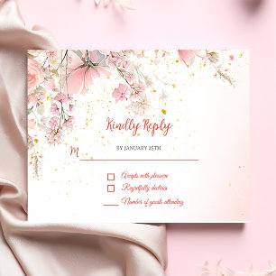 Pretty Garden Wildflowers Sweet 16 Favour Tags RSVP Card