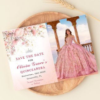 Pretty Garden Wildflowers Watercolor Sweet 16 Save The Date