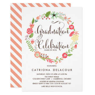pretty graduation invitations announcements zazzle co uk