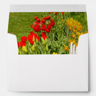 Pretty garden, your return address, greeting card envelope