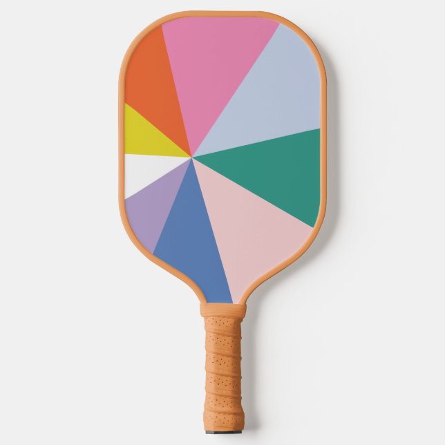 Pretty Geometric & Cute Striped Pickleball Paddle (Front)