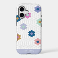 Pretty Geometric Hexagon Flowers in Lilac