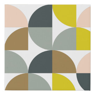 Pretty Geometric Shapes Pattern in Soft Colours Faux Canvas Print