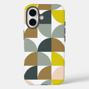 Pretty Geometric Shapes Pattern in Soft Colours iPhone 16 Case