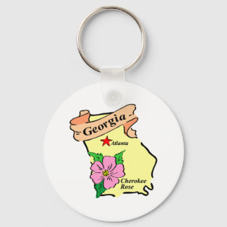 Pretty Georgia Map Tees and Gifts Key Ring